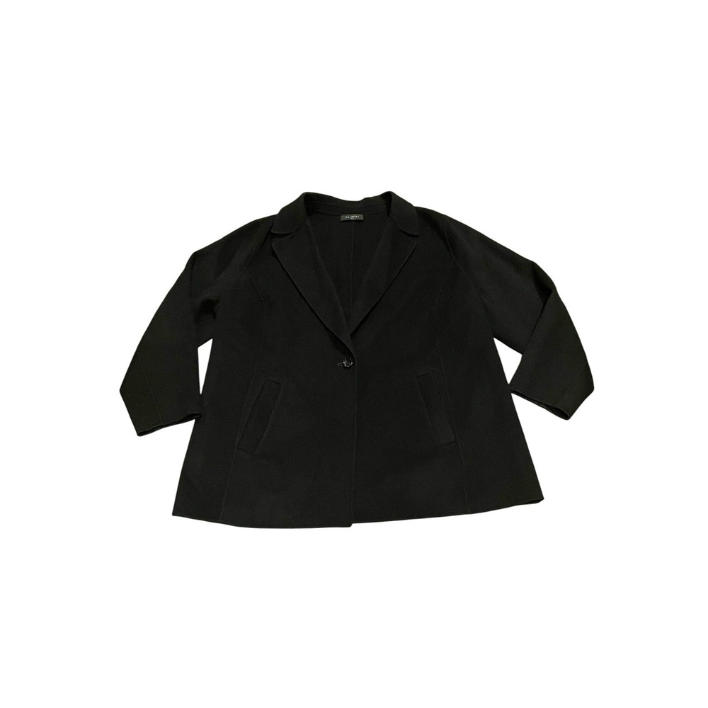 Talbots Size 24W Wool Blazer Coat Black Womens 3X Warm Jacket